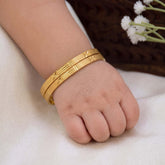 Gold Plated Textured Baby Bangles - Set of 2