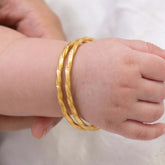 Gold Plated Textured Spiral Baby Bangles