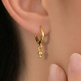 Gold-Plated-Tiny-Bead-Drop-Huggie-Hoop-Earrings