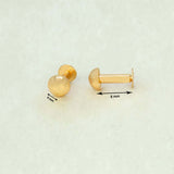 Gold Plated Tiny Button Stud Earrings Small