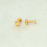 Gold Plated Tiny Button Stud Earrings Med