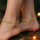 Gold-Plated-Triple-Layer-Beaded-Anklet