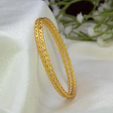 Gold Plated Flat Twisted Design Bangles featuring a flat twisted design, showcasing refined craftsmanship and beautiful texture.