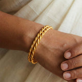 Gold Plated Twisted Coir Bangles