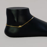 Gold-Plated Two-Tone Pipe Design Kilukkam Chain Anklet