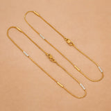 Gold-Plated Two-Tone Pipe Design Kilukkam Chain Anklet