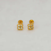 Gold-Plated Four-Petal CZ Flower Nose /Second Stud