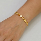 Gold Plated Triple Ball Heart Kilukkam Bracelet