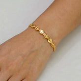 Gold Plated Triple Ball Heart Kilukkam Bracelet