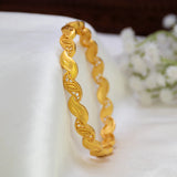 Gold-Plated Designer Leaf Bangle