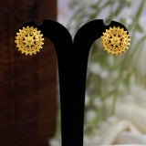 Gold-Plated Granule Filigree Stud Earrings demo
