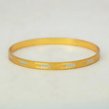 Gold & Rhodium Plated Dual-Tone Bangle showcasing elegant gold base with textured rhodium accents.