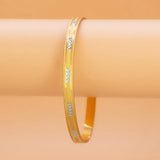 Gold & Rhodium Plated Dual-Tone Bangle showcasing elegant gold and textured rhodium accents.