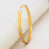 Gold & Rhodium Plated Dual-Tone Bangle showcasing a sleek gold design with textured rhodium accents.