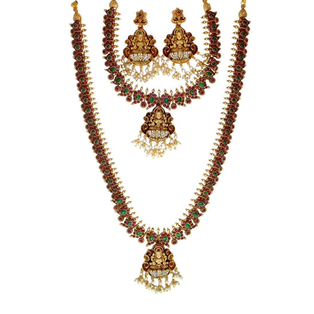 Antique Kemp Mango Lakshmi Wedding Necklace Set