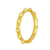 Gold Plated Simple Beaded Band Finger Ring