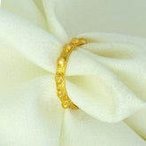Gold Plated Simple Beaded Band Finger Ring