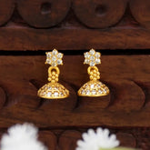 Gold-Plated CZ Stone Kids Jhumka Earrings