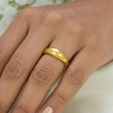 Unisex Gold Plated Traditional Plain Finger Ring