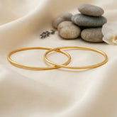 Gold Plated Simple Thin Daily Wear Plain Bangles