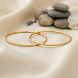 Gold Plated Simple Thin Daily Wear Plain Bangles