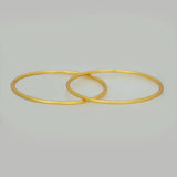 Gold Plated Simple Thin Daily Wear Plain Bangles