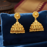 Gold Plated Big Floral Design Umbrella Jhumka Earrings