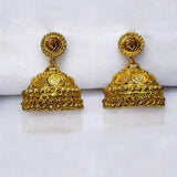 Gold plated ethnic coin kasu umbrella jumkas earrings