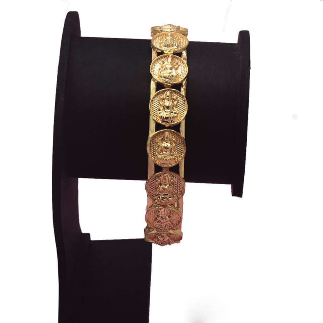 Gold Plated Matte Lakshmi Bangles1