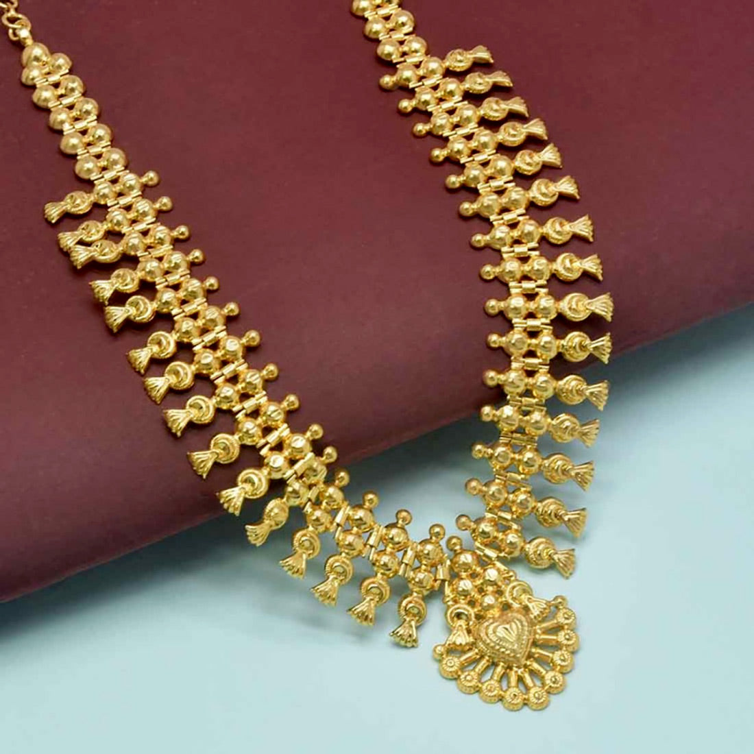 Gold plated south indian traditional designer necklace
