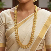 Gold Plated Traditional Leaf Bridal Long Chain