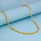 Gold Plated Box Savitham Short Chain- 18 Inch displayed on blue background.