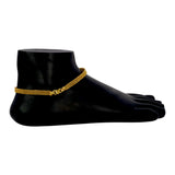 Gold Plated Designer Four Line Beads Lee Chain Anklets