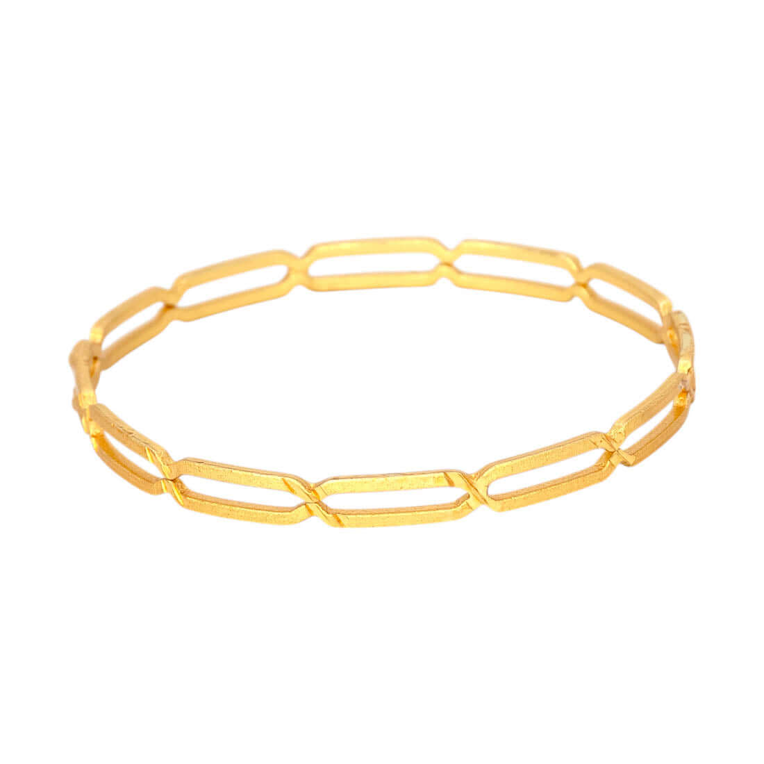 Elegant Gold Plated Link Design Plain Bangle, a trendy gold plated designer bangle for women.