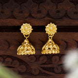Gold Plated Mini Floral Jhumka Earrings
