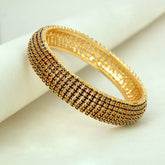 GoldPlatedRubyStoneStuddedDesignerBangle
