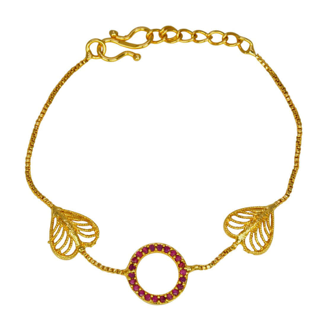 Ruby Stone Heart Love Bracelet
