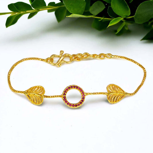 Ruby Stone Heart Love Bracelet