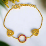 Ruby Stone Heart Love Bracelet