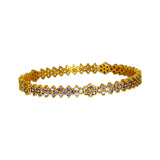 Elegant Gold Plated Floral Semi-precious Stone Bangle