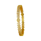 Elegant Gold Plated Floral Semi-precious Stone Bangle