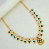Gold-Plated-Traditional-Indian-Green-Palakka-Necklace-8 Stones