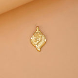 Gold Plated Om Engraved Conch Shell Pendant