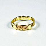 Gold Plated Sacred Knot and Heart Finger Ring