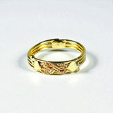 Gold Plated Sacred Knot and Heart Finger Ring