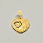 Gold Plated Designer Heart in Heart Pendant For Girls