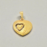 Gold Plated Designer Heart in Heart Pendant For Girls