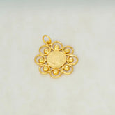 Floral Gold-Plated Coin Head Pendant