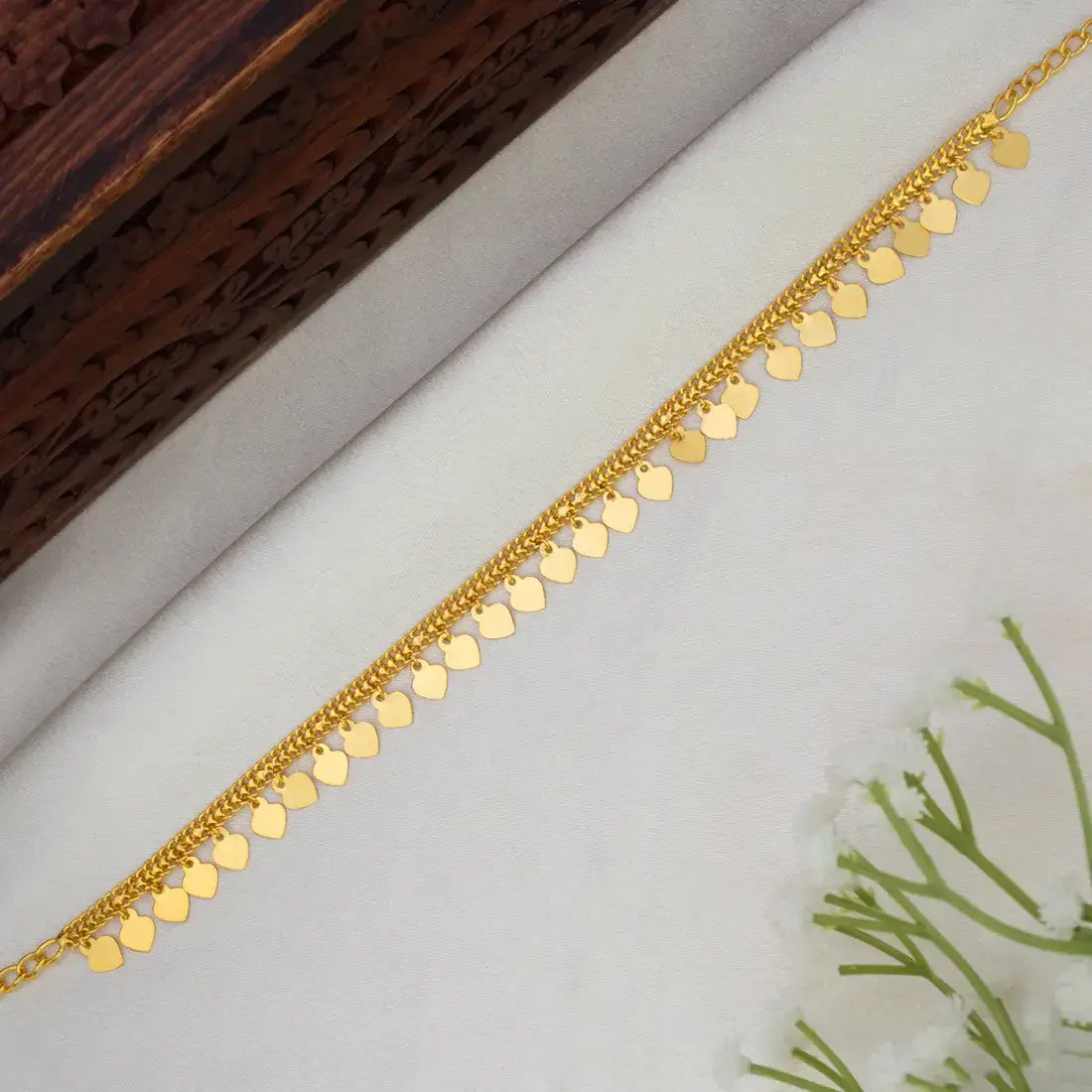 Gold Plated Hearts Elakkathali Choker Necklace