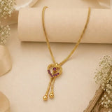 Heart Design Stone Pendant Simple Necklace